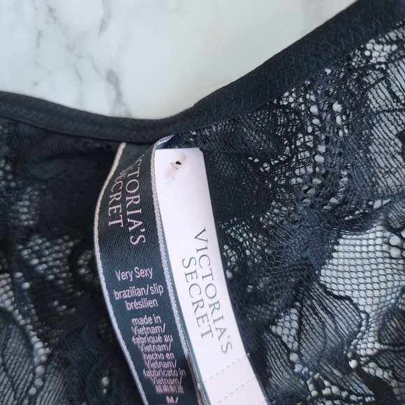 Victoria's secret very sexy shine strap bombshell Brazilian crotchless panty - Picture 8 of 9